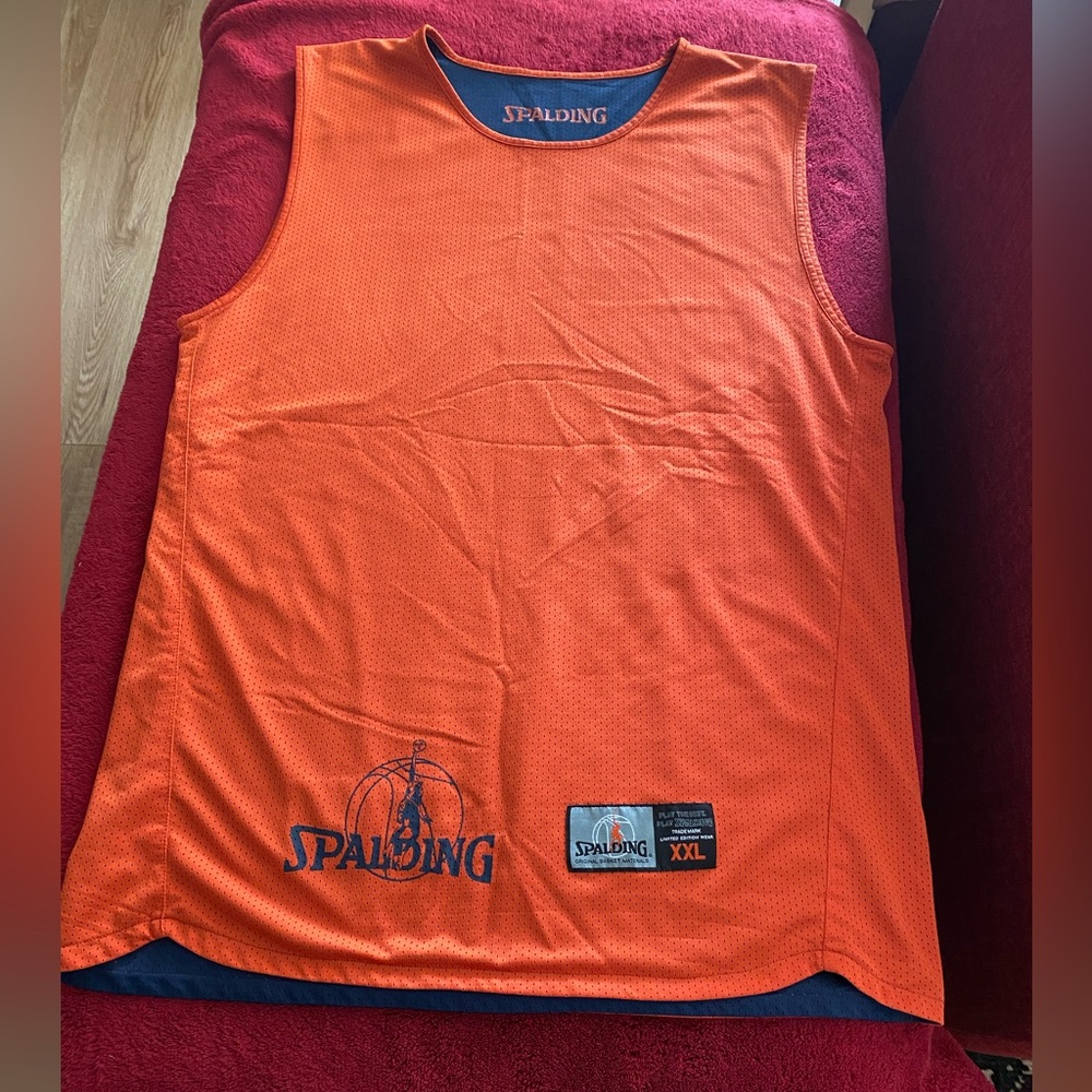 Reversible Spalding Basketball Mesh Jersey Orange/Blue
